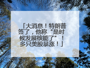 大消息！特朗普签了，他称“是时候发展核能了”！多只美股暴涨！