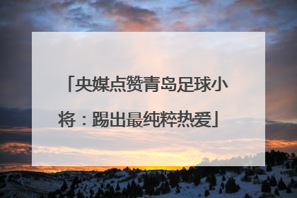 央媒点赞青岛足球小将：踢出最纯粹热爱