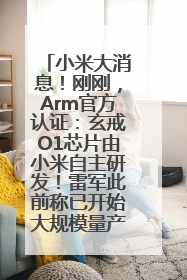小米大消息！刚刚，Arm官方认证：玄戒O1芯片由小米自主研发！雷军此前称已开始大规模量产