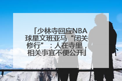 少林寺回应NBA球星文班亚马“闭关修行”：人在寺里，相关事宜不便公开