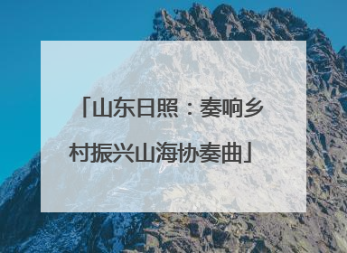 山东日照：奏响乡村振兴山海协奏曲