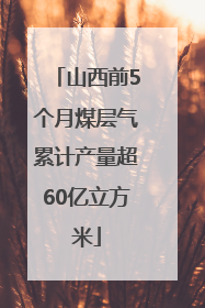 山西前5个月煤层气累计产量超60亿立方米