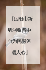 岳阳市新墙河收费中心为民服务暖人心