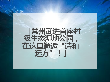 常州武进首座村级生态湿地公园，在这里邂逅“诗和远方”！