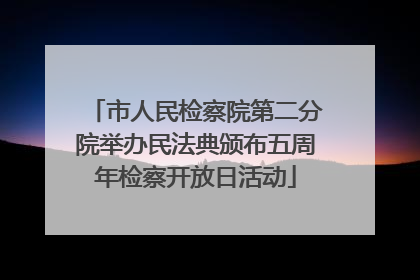 市人民检察院第二分院举办民法典颁布五周年检察开放日活动