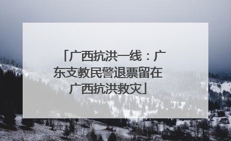 广西抗洪一线：广东支教民警退票留在广西抗洪救灾