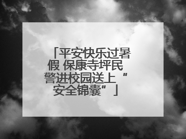 平安快乐过暑假 保康寺坪民警进校园送上“安全锦囊”