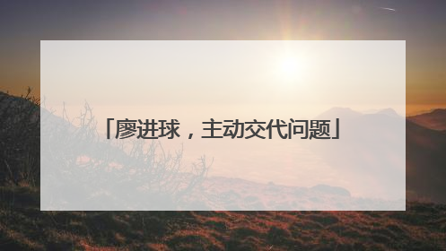 廖进球，主动交代问题