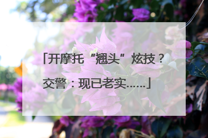 开摩托“翘头”炫技？交警：现已老实……