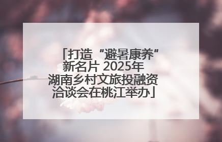 打造“避暑康养”新名片 2025年湖南乡村文旅投融资洽谈会在桃江举办