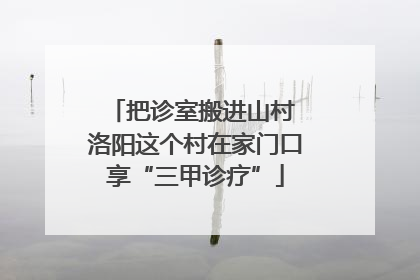 把诊室搬进山村 洛阳这个村在家门口享“三甲诊疗”