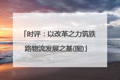 时评：以改革之力筑铁路物流发展之基(图)