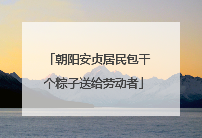 朝阳安贞居民包千个粽子送给劳动者