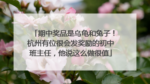 期中奖品是乌龟和兔子！杭州有位很会发奖励的初中班主任，他说这么做很值