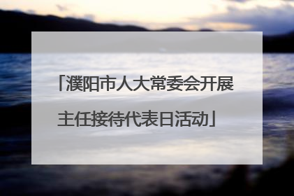 濮阳市人大常委会开展主任接待代表日活动