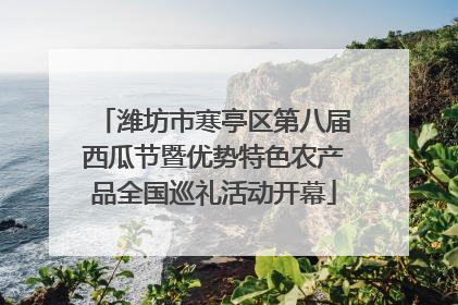 潍坊市寒亭区第八届西瓜节暨优势特色农产品全国巡礼活动开幕
