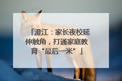 澄江：家长夜校延伸触角，打通家庭教育“最后一米”