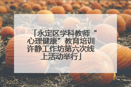 永定区学科教师“心理健康”教育培训许静工作坊第六次线上活动举行
