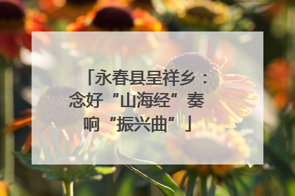 永春县呈祥乡：念好“山海经”奏响“振兴曲”