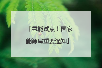 氢能试点！国家能源局重要通知