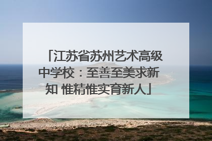 江苏省苏州艺术高级中学校：至善至美求新知 惟精惟实育新人