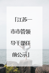 江苏一市市管领导干部任前公示