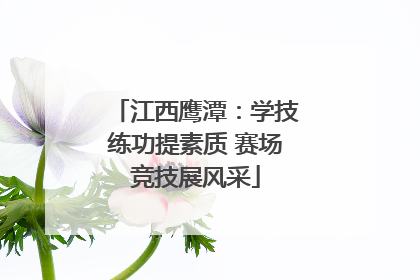 江西鹰潭：学技练功提素质 赛场竞技展风采