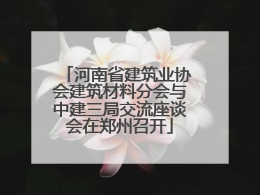 河南省建筑业协会建筑材料分会与中建三局交流座谈会在郑州召开