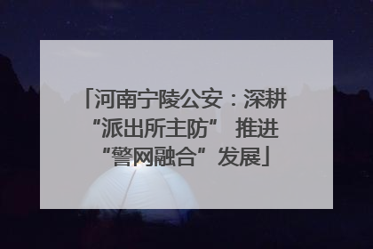 河南宁陵公安：深耕“派出所主防” 推进“警网融合”发展