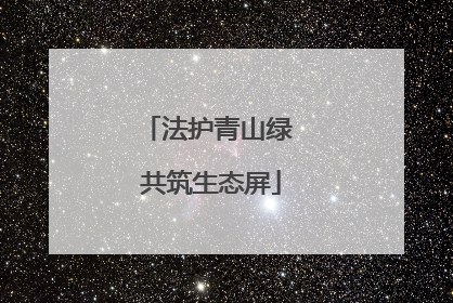 法护青山绿 共筑生态屏