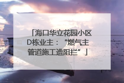 海口华立花园小区D栋业主：“燃气主管道施工遭阻拦”