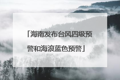 海南发布台风四级预警和海浪蓝色预警