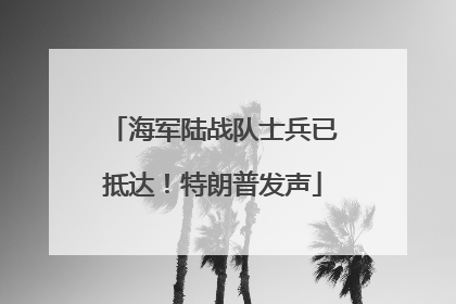 海军陆战队士兵已抵达！特朗普发声