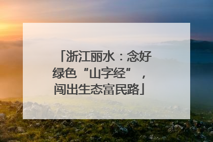 浙江丽水：念好绿色“山字经”，闯出生态富民路