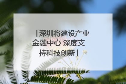 深圳将建设产业金融中心 深度支持科技创新