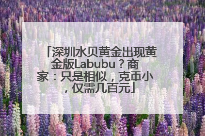 深圳水贝黄金出现黄金版Labubu？商家：只是相似，克重小，仅需几百元