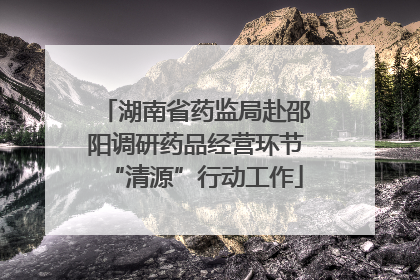 湖南省药监局赴邵阳调研药品经营环节“清源”行动工作