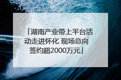湖南产业带上平台活动走进怀化 现场意向签约超2000万元