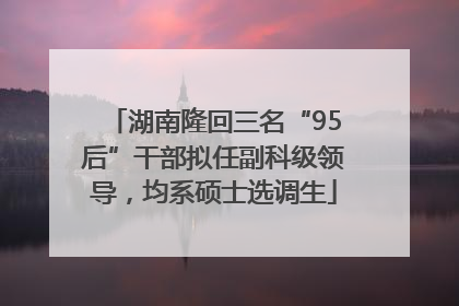 湖南隆回三名“95后”干部拟任副科级领导，均系硕士选调生