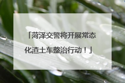 菏泽交警将开展常态化渣土车整治行动！