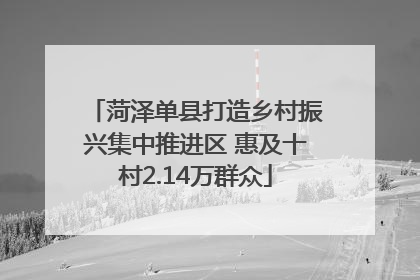 菏泽单县打造乡村振兴集中推进区 惠及十村2.14万群众
