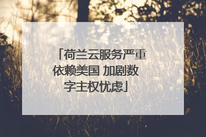 荷兰云服务严重依赖美国 加剧数字主权忧虑