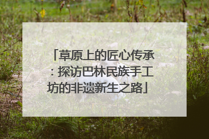 草原上的匠心传承：探访巴林民族手工坊的非遗新生之路