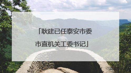 耿建已任泰安市委市直机关工委书记