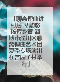 聊斋俚曲进村居 琴韵悠扬传乡音 淄博市淄川区聊斋俚曲艺术团夏季专场演出在杏园子村举行