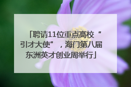 聘请11位重点高校“引才大使”，海门第八届东洲英才创业周举行