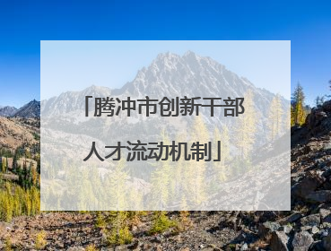 腾冲市创新干部人才流动机制