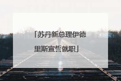 苏丹新总理伊德里斯宣誓就职