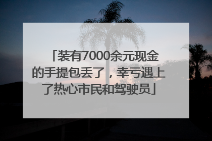 装有7000余元现金的手提包丢了，幸亏遇上了热心市民和驾驶员