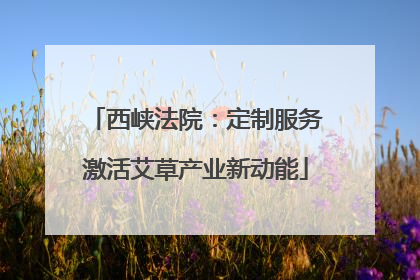 西峡法院：定制服务激活艾草产业新动能